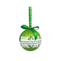 Irish Blessing Christmas Bauble – Celtic Shamrock Ornament with Gift Box, Holiday Tree Decoration