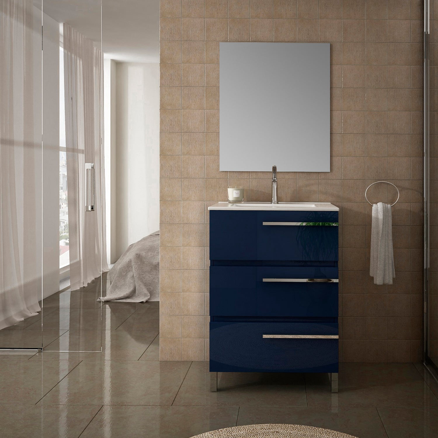 Eviva Olivia 28 Inch Marino Blue Free standing Bathroom Vanity ...