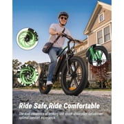 VTOKW Electric Bike for Adults, Peak 1000W Electric Bicycle, 20X4.0 Fat Tire Ebike, 25MPH Mountain Bike, 48V/13AH Battery, 38 Miles Range E Bike for Cycling, 7-Speed E-Bike, Ebike for Adults UL2849