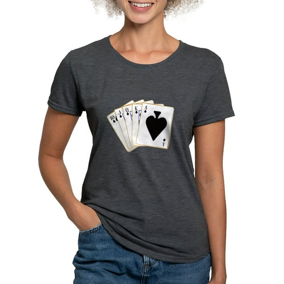 CafePress - Ace Spades Flush T Shirt - Womens Tri-blend T-Shirt