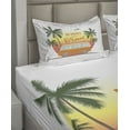 thumbnail image 2 of Surf Sheet Set, Retro Van Palms Camping Relax Hippie Travel Be Happy Free 60s Theme Sports, Fitted and Flat Sheet with Pillowcases Bedding Accent 4 Piece Set, King, Orange Green Yellow, by Ambesonne, 2 of 4