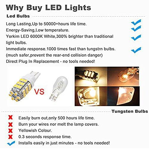 PESIC 20x T10 921 192 Wedge RV Trailer 20-SMD Super Bright LED White Interior Backup Reverse Replacement Light Bulbs 