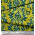 thumbnail image 2 of Soimoi Yellow polyester Crepe Fabric Vector Design Damask Print Fabric by Yard 42 Inch Wide, 2 of 3
