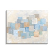Stupell Industries Layered Blue Beige Squares Abstract Painting Gallery Wrapped Canvas Art Print Wall Art, 48 x 36