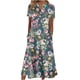 thumbnail image 1 of Puntoco Vestido De Manga Corta Con Cuello En V, Botones Estampados Informales De Verano Para Mujer Con Bolsillos, Bajo Grande, Azul Marino Xl, 1 of 4
