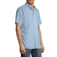 thumbnail image 4 of IZOD Men's Saltwater Comfort Windowpane Short Sleeve Button Down Shirt, 4 of 6