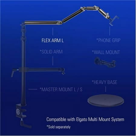 Elgato - Master Mount L - Extendable Mount for Cameras, Lights, and Microphones. Works with Master Mount L Accessories