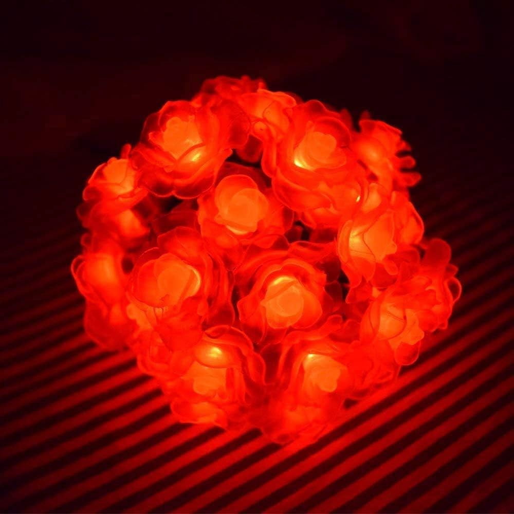 Solar Flower String Lights, 7M 50LED Solar Rose String Lights Flower Fairy String Lights Waterproof with 8 Mode for Garden Outdoor