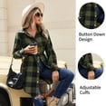 thumbnail image 4 of Weardear Women's Button Down Shirt Flannel Shirt 2025 Fall Long Sleeve Plaid Shacket Snap Button Tops, 4 of 5