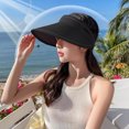 thumbnail image 2 of Kafsov Sun Hat Sun Protection Sunshade Outdoor Travel Riding Beach Empty Sun Hat , Can Adjustment Fit Visor,With Sweatband Black, 2 of 8