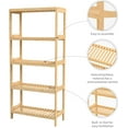 thumbnail image 5 of Bamboo Shelf,Bamboo Shelf Stand Utility Storage Shelf Multifunctional Bathroom Kitchen Living Room Holder Plant Flower Stand (5-Tier), 5 of 17