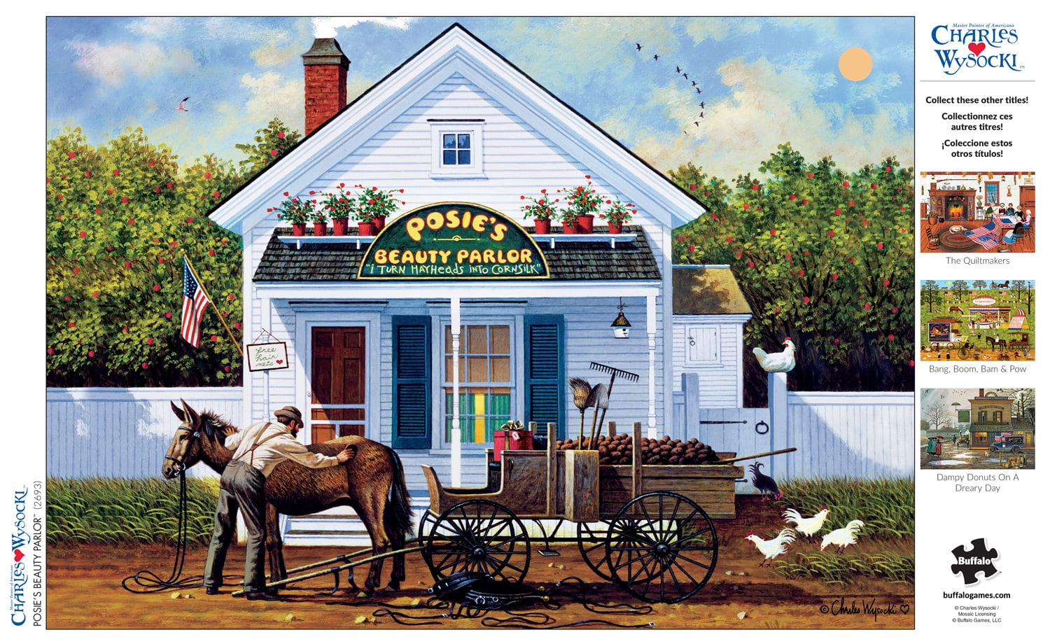 Buffalo Games 300-Piece Charles Wysocki Posie's Beauty Parlor Interlocking Jigsaw Puzzle