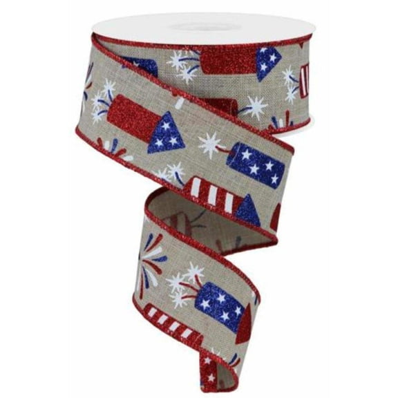 1.5" Firecrackers Ribbon: Natural (10 Yards)