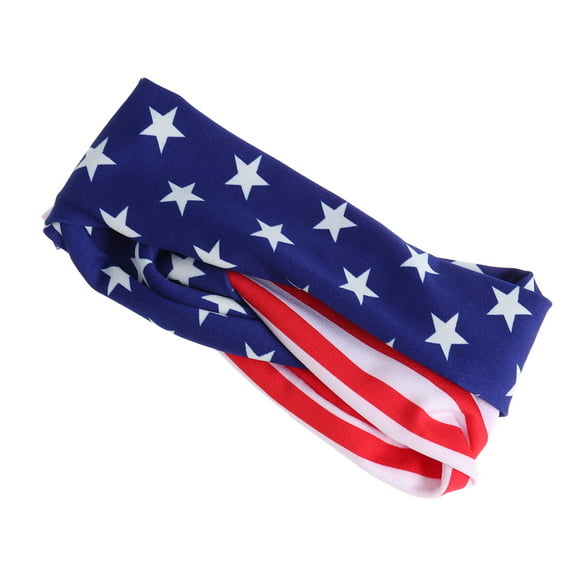 America Flag Patriotic Headbands USA Flag Elastic Turban Bandana Head Wrap for Patriotic Event