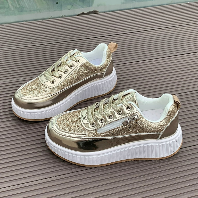 Miluxas Sparkling Rhinestone Sequin Women's Glitter Sneakers