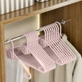 thumbnail image 4 of 6 PCS Plastic Clothes Hangers with Aromatherapy Diffuser, Sawtooth Design Anti Slide, Space Saving Garment Rack for Home Use, 16x8 Inch,Pink, 4 of 6