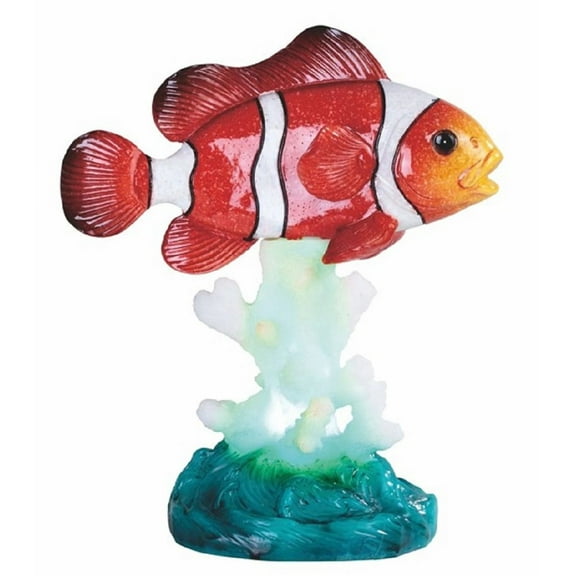 FC Design 6.5"H Clownfish on Coral with LED Statue Night Light Marine Life Decoration Figurine