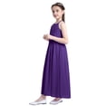 thumbnail image 7 of iEFiEL Girls Chiffon Scoop Neck Flower Girl Dress Wedding Bridesmaid Birthday Party Dress Purple 12, 7 of 7