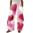 thumbnail image 2 of LEBONYARD Womens Pants with Pockets,Womens Pants Clearance,Women Casual Printing Pockets Elastic Mid-Waist Comfortable Wide-Legged Loose Pants Multicolor XXL, 2 of 5
