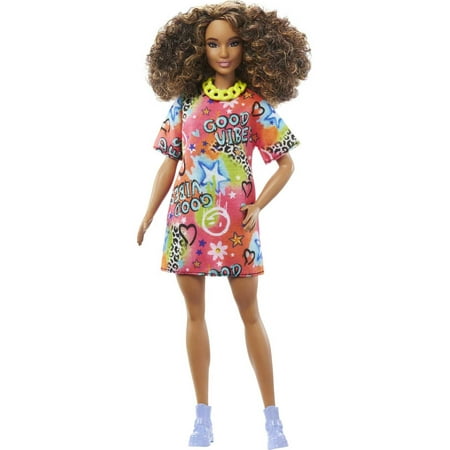 Barbie Fashionistas Doll with Brunette with Graffiti Dress