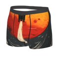Balery Retro Space Rocket Launch Men's Boxer Briefs, Soft and