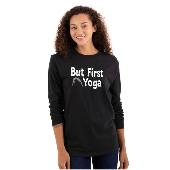 1st Yoga Relaxing Meditation Namaste Women Plus Size Long Sleeve Graphic Tee Brisco Brands 2X