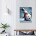 thumbnail image 3 of JEUXUS - Christmas Snowman Wall Art Painting Pictures Festival Art Print On Canvas for Bedroom Living Room Home Wall Decor,Ready to Hang - 16x20 in, 3 of 4