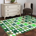 thumbnail image 4 of Saint Patrick's Day Area Rug 4'x6', Green Plaid Clovers Geometric Washable Non-Slip Rugs, Low Pile Large Carpet for Living Room Bedroom Dining Room Kitchen Office Indoor Mat, 4 of 9