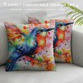 thumbnail image 3 of FUMJ Watercolor Hummingbird Throw Pillow Cover Bright Colorful Rainbow Splash Stain Pillow Case Decorative Square Cushion for Home Couch Bed, 3 of 5