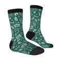 thumbnail image 4 of Yiaed Green Christmas Print Great elasticity Crew Socks Sports socks for Men and Women, 4 of 5