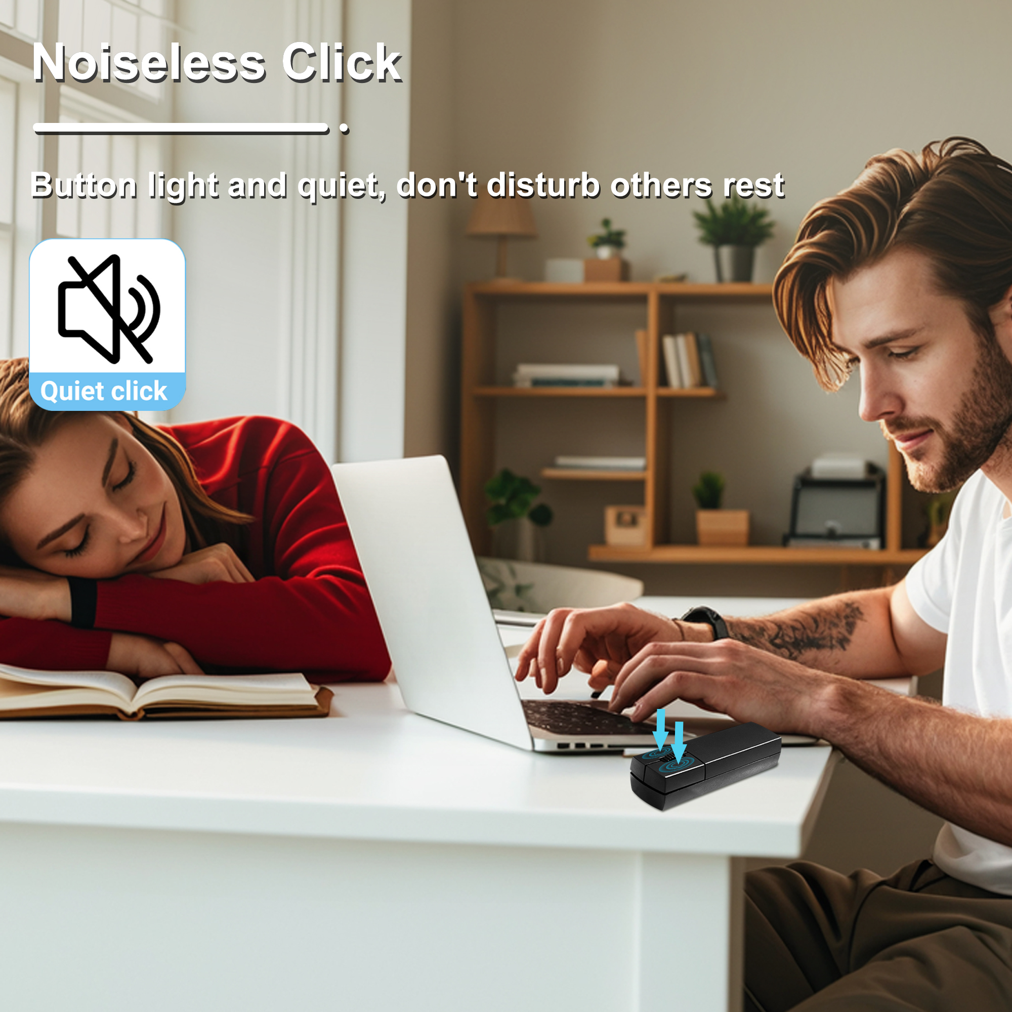Dpisuuk Wireless Mouse Bluetooth Mini Silent Dual-Mode 2.4GHz & Bluetooth Computer Mice with Case Rechargeable Portable Small Wireless Mouse for Laptop PC Desktop MacBook Tablet Kids Gift, Black