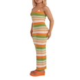 thumbnail image 3 of PENGXIANG Robe Longue Sans Manches Tricotée pour Femmes Bretelles Spaghetti Dos Nu Maxi Robes, 3 of 6
