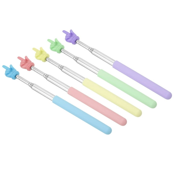 Uxcell Telescopic Teachers Pointer Stick, 5 Pcs Classroom WhiteBoard Teacher Hand Finger Mini Pointer, 5 Color Style 2