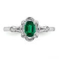 thumbnail image 4 of 925 Sterling Silver Rhodium-plated Created Emerald & Diam. Ring Size: 10; for Adults and Teens; for Women and Men, 4 of 4
