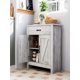 thumbnail image 4 of Farmhouse Wall Mounted Storage Cabinet Barn Door Accent Wood Storage Cabinet Medicine Cabinet Wood Vintage Bathroom Wall Cabinet Over Toilet for Bath, 4 of 5