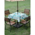 thumbnail image 3 of Outdoor Tablecloth with Umbrella Hole & Zipper, Aqua Blue Coastal Square Tablecloth 60x60 Inch, Summer Nautical Ocean Beach Patio Table Cover Waterproof Table Cloth for Picnic/Party, 3 of 7