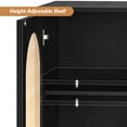 thumbnail image 6 of 32" Tall 2 Arch Door Accent  Storage Cabinet Natural Rattan Door Credenzas Sideboard TV Stand Home Dining Room, Black, 6 of 8