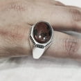 thumbnail image 4 of Mahogany Jasper Mans Ring, Natural Mahogany Jasper Ring, Silver Jewelry, 925 Silver Ring, Birthday Gift, Heavy Mens Ring, Arabic Design, Ottoman Style Ring, Christmas, Turkey Mens Signet Ring, 4 of 5
