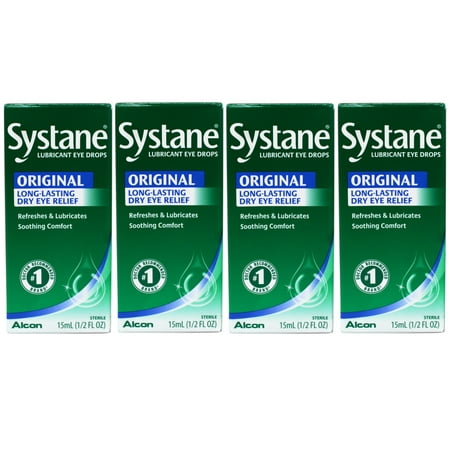 4 Pack - Systane Original Long-Lasting Dry Eye Relief, Refreshes & Lubricates, Soothing Comfort, 0.5 FL OZ (15ml)