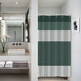 thumbnail image 3 of 36x72 Inch Striped Textured Extra Long Shower Curtain Farmhouse Gingham Polyester Bath Curtain Vintage Neutral Stall Size Shower Curtains Set for Kids Bathroom Decor Waterproof with Hooks, 3 of 6