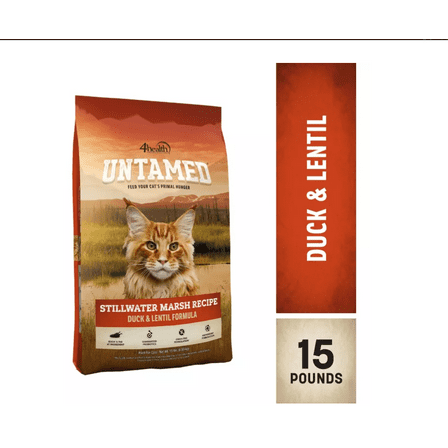 4health Untamed Stillwater Marsh All Life Stages Indoor Grain-Free Duck and Lentils Formula Dry Cat Food 15 lb