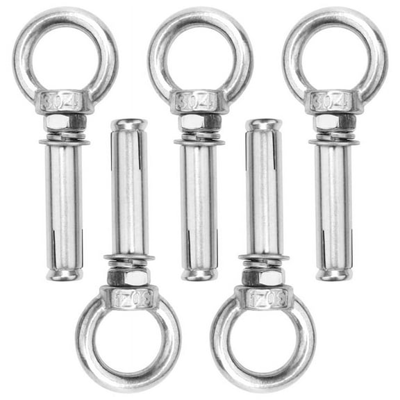 5Pcs M8 x 60mm Expansion Bolt Anchor 304 Stainless Steel Ring Lifting Eye Eyebolt