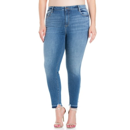 Cello Juniors' Plus Size High Rise Ankle Skinny with Destroyed Hem