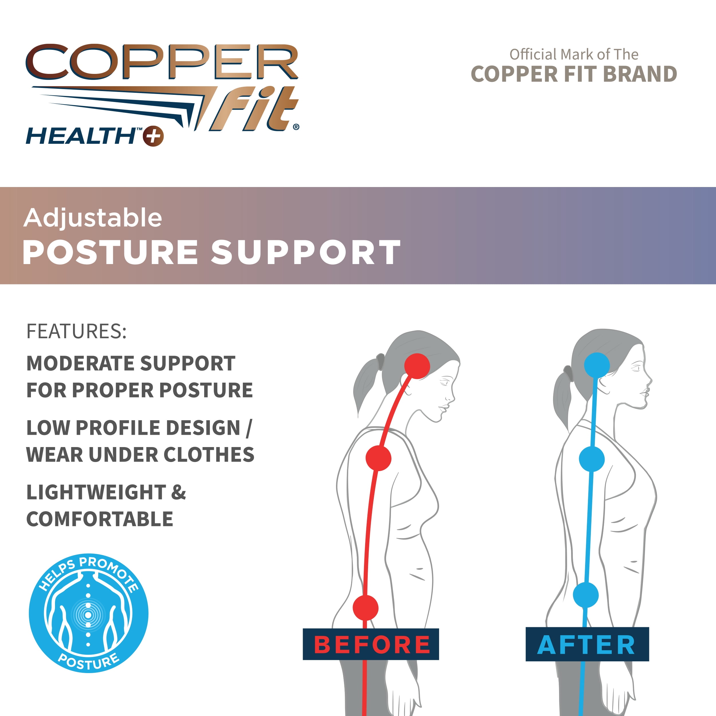 Copper Compression Posture Corrector for Men and Women - d Highest Copper  Back B
