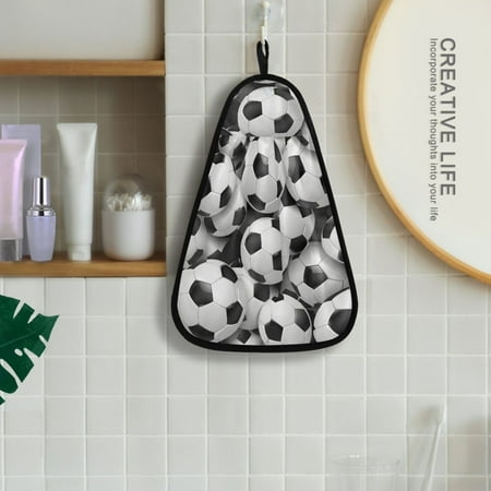 

Footballs Full Hanging Towel Kitchen Hand Towel Bathroom Absorbent Towel Machine Washable Quick Dry Dishcloths