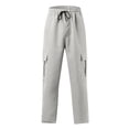 thumbnail image 5 of Dresfit Cargo Sweatpants for Men Elastic Waist Big and Tall Baggy Pants Casual 2026 Loose Uncuffed Hiking Sweat Pants Lounge Outdoor Trousers Light Gray XL, 5 of 7