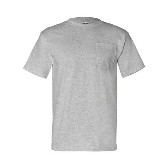 Bayside - Camiseta de manga corta con bolsillo, fabricada en EE. UU., ceniza oscura, pequeña Ropa junto a la bahía 7100