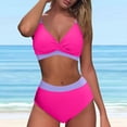 thumbnail image 2 of Fsqjgq Women's Swimsuits V Neck Push Up Ruched Bikini Sets Two Piece Brazilian Bathing Suit High Waisted Shorts Beachwear M, 2 of 9