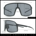 thumbnail image 5 of Classic Mens Oversized Shield Wrap Around MTB Sport Plastic Sunglasses Shiny Black - Black, 5 of 8