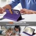 thumbnail image 3 of for Samsung Galaxy S25 Ultra Wallet Case, Classic Business with Card Slots Kickstand Magnetic Buckle PU Leather Flip Folio Shockproof Full Body Protective Phone Case for Galaxy S25 Ultra, Purple, 3 of 5